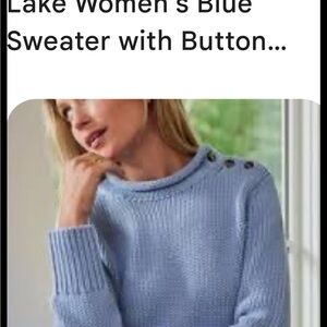 Elegant Blue Cowl Neck Sweater